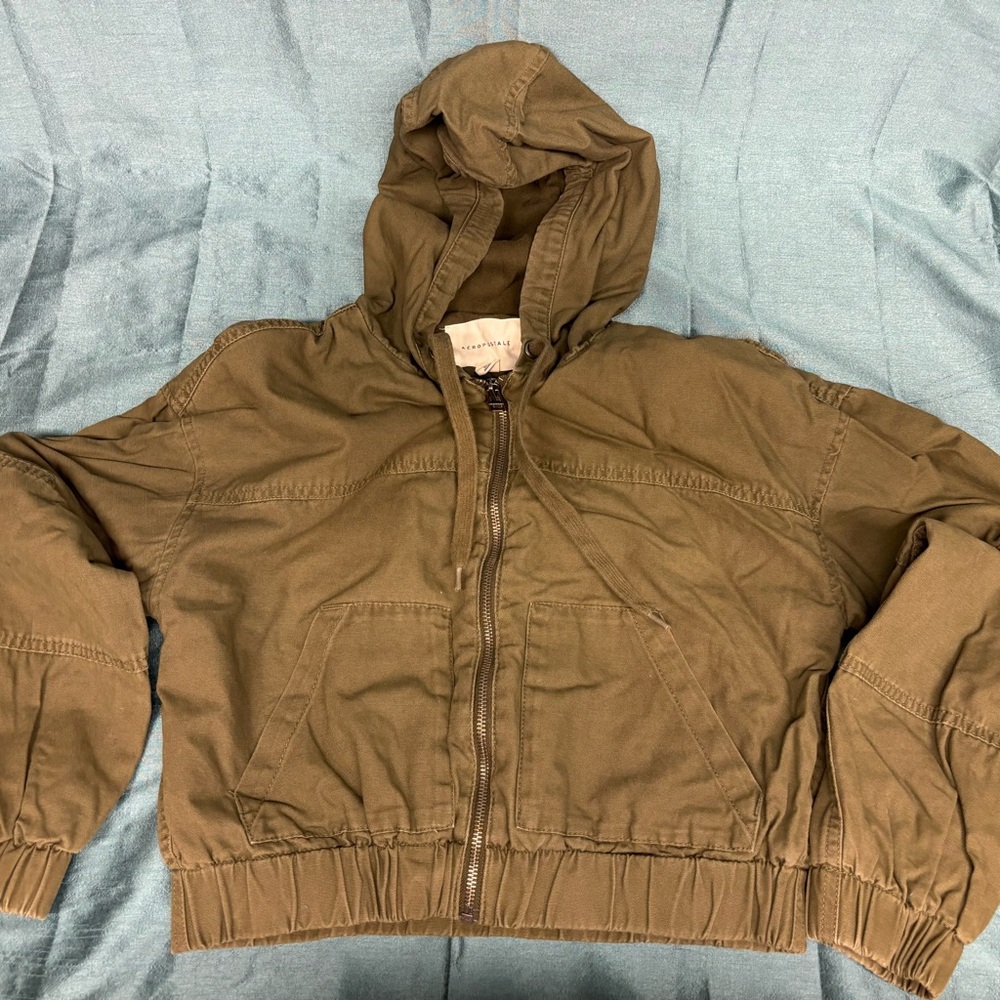 Aeropostale Olive Green Hooded Jacket